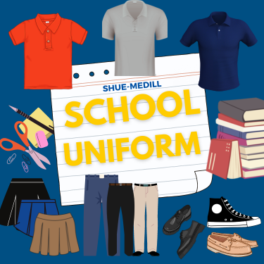  School Uniforms with examples of school uniform pants, shirts, skirts